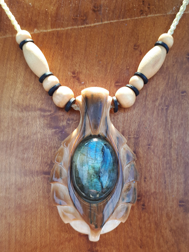 Mammoth Ivory with Labradorite 
July 2022