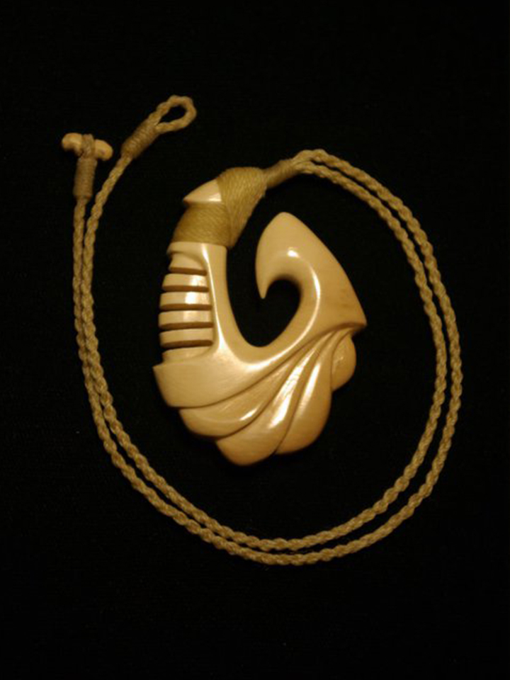 Passage, 2009
Prehistoric mammoth ivory 
2.75" x 2.25", 
Lashed and braided
