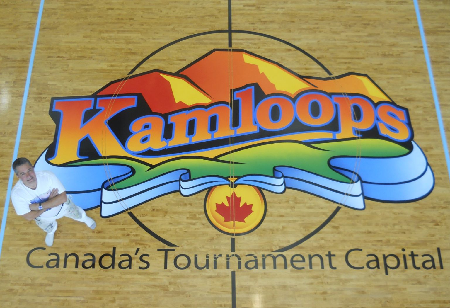 Vaughn Warren Kamloops logo floor mural