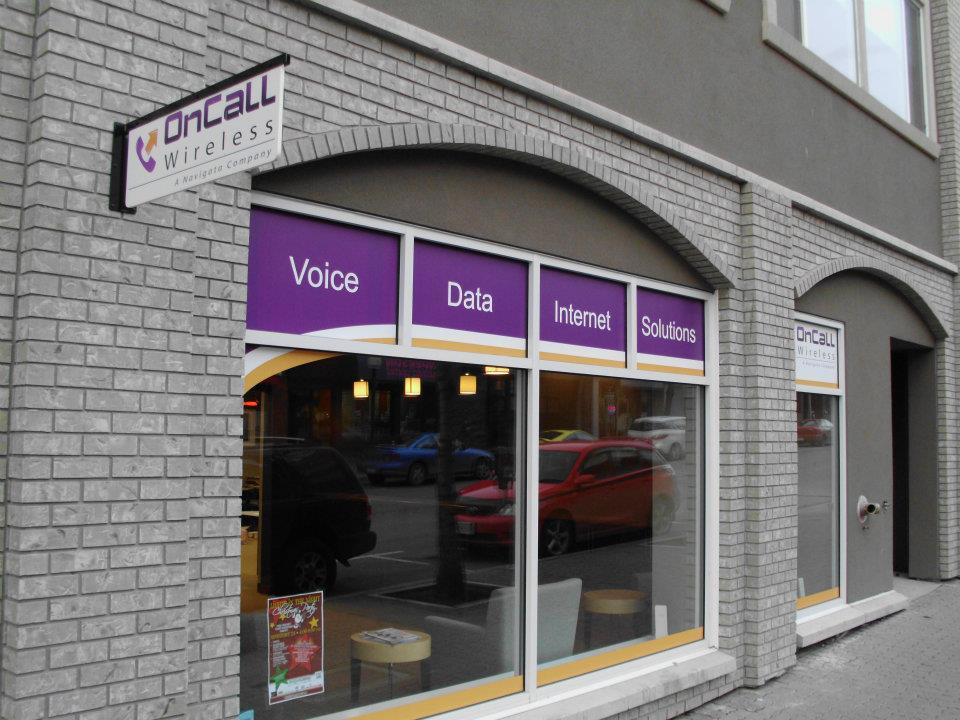 OnCall Wireless
Adhesive graphics on glass, 2011